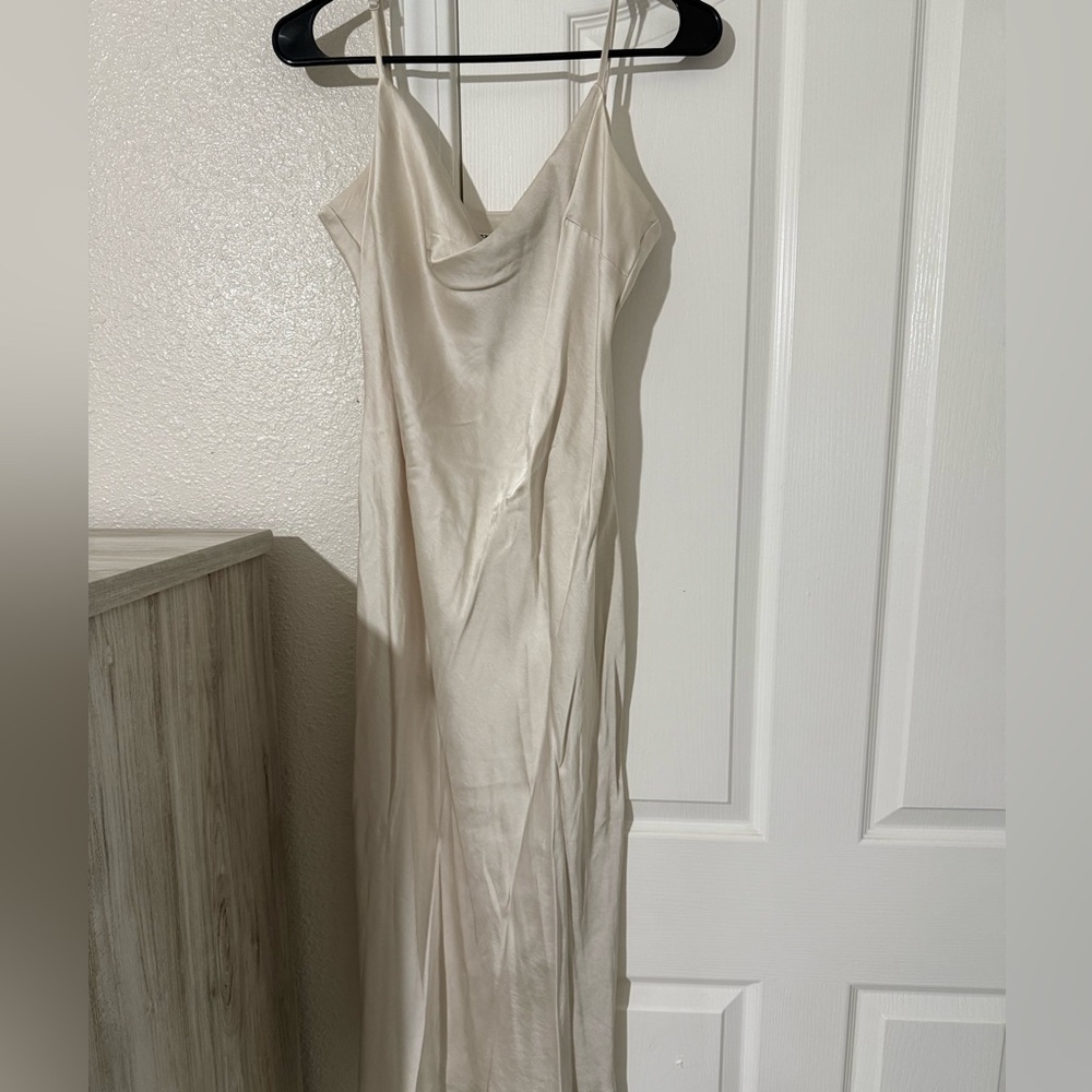 Express Cream Backless Dress